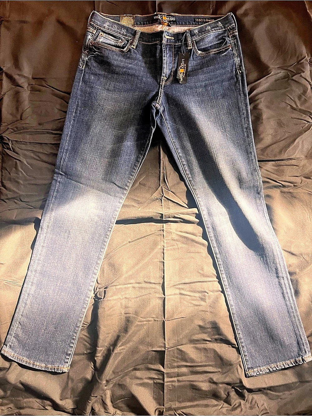 Lucky Brand Sweet N Straight Jeans Straight Leg Blue Waist 14W (32)